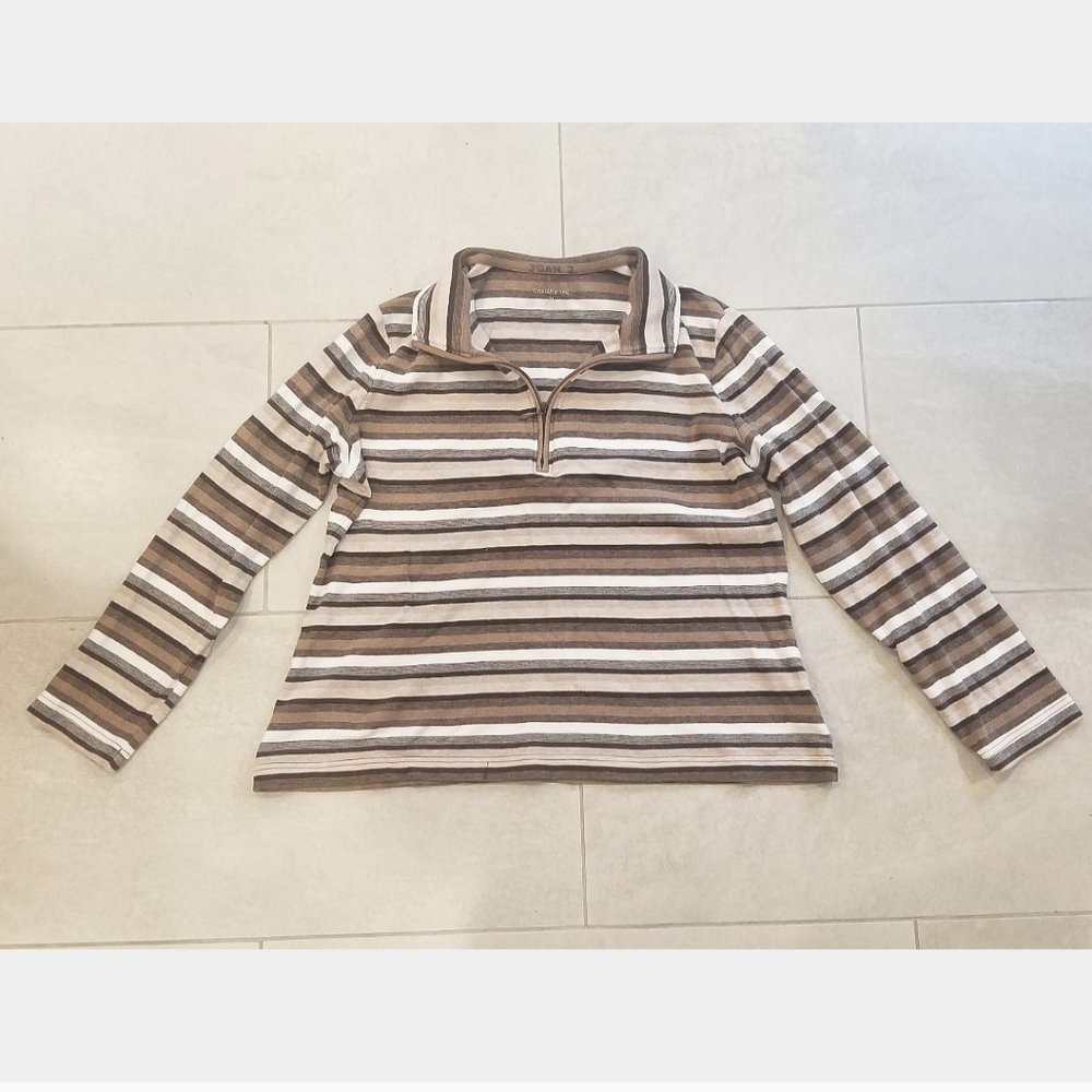 Croft & Barrow striped quarter zip top